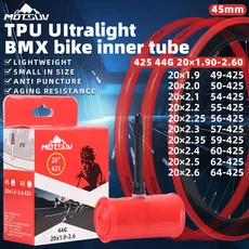 45/65MM 프랑스어 밸브 자전거 내부 Tube16inch18 "20" 22 26 "27.5" 29 "초경량 TPU 도로 MTB 타이어 튜브, 01 Presta 밸브, 01 CHINA, 06 20inch(425)X1.90