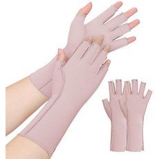 Tiny Chou 1 Pair Arthritis Gloves for Carpal Tunnel (Pink Small), 대형, 오픈 핑거 핑크