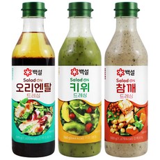 백설 드레싱 큰용량 3종(오리엔탈드레싱+참깨드레싱+키위드레싱), 1세트, 1.705L