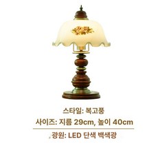 빈티지 엔틱 감성 레트로 유럽풍 복고 인테리어 무드등 소품 갓조명 유리, 4_7W단색백색광