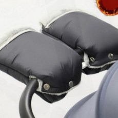 유모차 핸드 워머 방수 장갑 겨울 자전거 손잡이 방한 보온, 1개, 에코 네이비 1세트