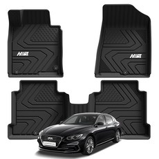 에이치엠티 TPE 자동차매트 풀커버 3D 바닥카매트, 현대, 그랜저IG(16년11월~19년10월), 블랙