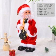 電動聖誕老人公仔 聖誕節裝飾 抖臀玩具 聖誕擺件, 翹臀老人吉他, 1個