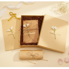 메리레이디 빈티지 감성 로맨틱 편지지 선물세트, 흰색 칼라릴리