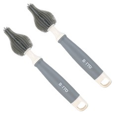 비비또 실리콘 프리미엄 꼭지 젖병솔 세척솔, 1세트, 그레이+그레이