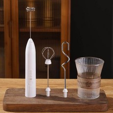 무선 충전식 핸드믹서 전동 거품기 고속 블렌더 베이킹용 크림 케이크 반죽기 주방 믹서기, J-5 화이트 3개 믹서헤드