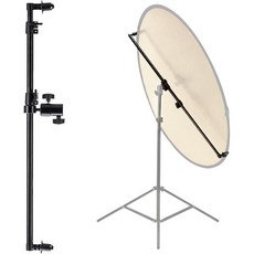 확장형 반사판 거치대 암 78.7인치/2미터 삼각대 조명 스탠드 사진용 망원경 25.5인치에서 47.2인치까지 연장 가능한 붐 암 360° 회전 반사판 브라켓 제품 인물 사, Reflector Holder