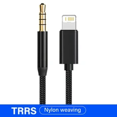 Ios L ~ 3.5mm Aux 케이블 for iPhone 14 Pro Max X 8 헤드폰 잭 어댑터 iOS 코드 용 스테레오 오디오, 04 2미터, 01 TRRS