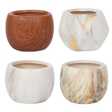 2pcs 세라믹 물 전송 즙이 많은 꽃 냄비 크리 에이 티브 북유럽 원예 아트 꽃병 홈 오피스 장식 용품, Set A 4pcs as show