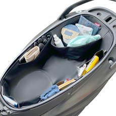 GOGOBIZ 皮革車廂置物袋 多格分層收納, 黑