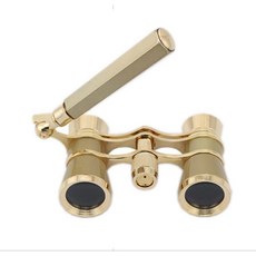 미니 쌍연경 콘서트 망원경 휴대용 손잡이 오페라글라스 빈티지, H
