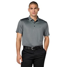 Callaway 남성용 프로 스핀 파인 라인 반소매 골프 셔츠 카비아 L