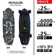 전동 스케이트보드 오프로드 듀얼 입문 고출력 성인용, 1개, 서프 단일 구동 1단계 25km