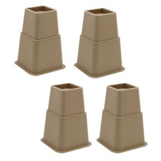 ST SHOP 헤비듀티 베드 라이저 가구 베드 리프트 8개 팩 높이 조절 가능 - 3/5/8인치 추가 홈 스토리지, 브라운