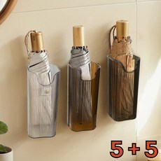 쭌스몰 벽걸이형 우산보관대 대용량 모던 사무실 현관 우산꽂이 5+5, 투명한 얼음, 1개