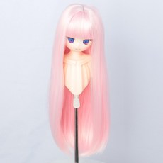 Linfairy 8~9inch 13 인형용 롱 가발 스트레이트의 롱 헤어 (Light Pink)
