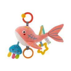 雪倫小舖 發條款音樂拉鈴 免電池 推車拉鈴 床邊音樂床鈴 安撫玩具 音樂鈴搖 拉鈴, 粉鯊魚-F, 1個