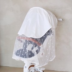 맘노코 프리미엄 레이스 자수 유아차 유모차 가리개 커튼 햇빛가리개 모기장 대용