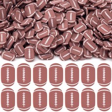 Pndeyo 40g 풋볼 폴리머 클레이 슬라이스 미니 폴리머 클레이 슬라이스 비즈 DIY 주얼리 제작용 작은 축구 비즈 액세서리 핸드메이드 파티 스포츠 장식용 - 브라운 &, Pndeyo 40g 풋볼 폴리머 클레이 슬라이스, 미니