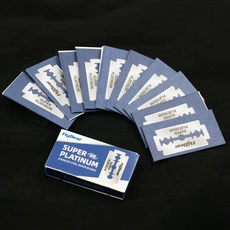 남성 전문 이발사 면도기 수동 스트레이트 에지 스테인레스 스틸 접이식 선물, 02 1box blade