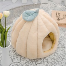 PURPLEPET 南瓜躲藏屋 寵物坐墊屋, 米色