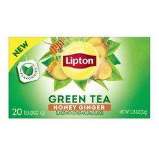 립톤 그린티백 허니진저 Lipton Honey Ginger Green Tea Bags Flavored Unsweetened Teabags, 4개