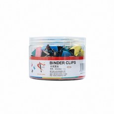 XIN JIU LONG長尾夾 多色混裝 辦公文件分類必備, 32mm桶裝【24入】, 1個