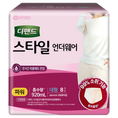 디펜드스타일언더웨어 여성용 파워 대형 8P 1팩, 8개입, 1세트