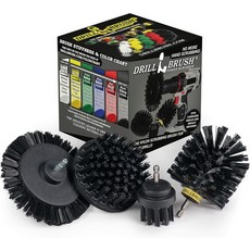 드릴 브러시 그린 파워 키친 스크럽 키트 오븐 청소용 부착 접시용 스크러버 드릴용 스토브, Black