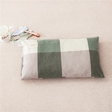 森林優選 兒童純棉枕頭套, 淺咖綠 單枕套一隻裝 ,30cmX50cm