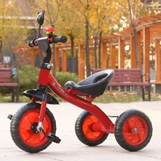 Aikuma 兒童三輪車 適合2-6歲兒童 附推桿與收納籃, 紅經典發泡輪小座椅無禮品, 1個