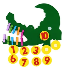 1-10 디지털 악어 클립 만화 펠트 학교 숫자 인지, 01 1Set