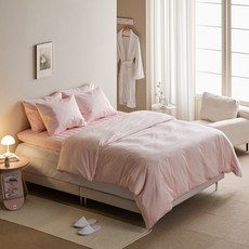바운티풀 호텔침구세트 스탠다드 겨울 구스이불솜+이불커버 SS, 솔리드 핑크