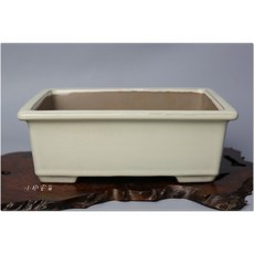 【小樹安每】中國盆缽-宜興白釉外緣長方鉢18cm，精緻餐桌擺設，簡約風格提升生活品味, 1個