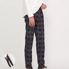 사렌콩 남성용 융털 기모바지 체크 Big 남성방한바지 오토바이방한바지 남자방한바지