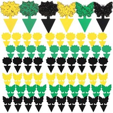 Mysora 60팩 초파리 트랩 곰팡이 모기 스티커 옐로우 블랙 그린 식물 파리 양면 삽 포함 실내 실외 주방 정원 관엽식물 날아다니는 벌레 곤충용 (혼합 스타일) 163234, Mysora 60팩 초파리 트랩 곰팡이 모기 스티커 옐