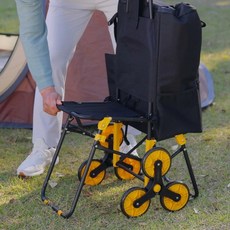 몬타 세바퀴캐리어 다용도 캠핑카트 백팩 간이의자겸용, 50L, 1개, 버건디