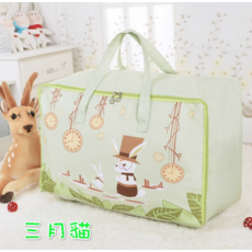 可愛兔子圖案收納袋 居家旅行置物整理箱, 綠