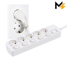 몬스터탭 국산 개별 절전 과부하차단 스위치멀티탭 슬림플러그, 개별 5구 화이트, 1개, 3m