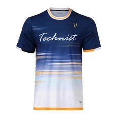 KB韓國羽球 TECHNIST藍橘條紋羽球T 漸層動感 清爽穿搭首選 TNT 6435, 1個, 男_95