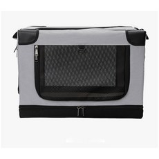 애완동물 차량용 이동 캐리지 투명 강아지 카시트 가방 메쉬 창문형 켄넬 용품, grey