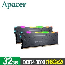 Apacer ZADAK MOAB AURA2 DDR4 3600 32G(16Gx2) RGB 桌上型電競記憶體, 1個