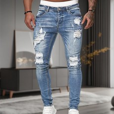 남성 디스트로이드 스판 슬림 데님 팬츠 CIILLNY