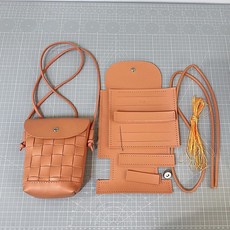 인조 가죽 수공예 토트백 소재 제품 액세서리 가방 공예, 6.오렌지 DIY 전세트