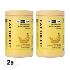 잇더핏 단백질 쉐이크 대용량(바나나맛), 2개, 520g