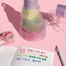 위글지글 한글 키스컷 마테 4종, 라이트 핑크 스카이