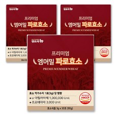 엔트리뉴 프리미엄 엠머밀 파로효소 100% 식약청인증 곡물효소 분말 HACCP, 3박스, 90g