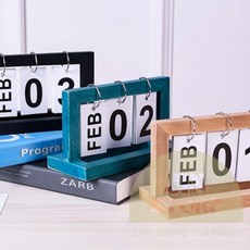 지니셀 데스크톱 나무달력 우드캘린더, 블랙, 1개