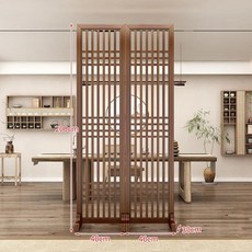 파티션 우드 격자 인테리어 동양풍 공간 분리 가림막, 조립형, 200x80 (40+40)