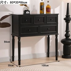 미국식 복도장식장 폭좁은 80cm 우드콘솔 엔틱, A. 블랙 80x35x86